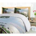 thumbnail image 5 of Ambesonne Nature Duvet Cover Set, Jogging at Shoreline, 2-Calking, Green Chocolate, 5 of 7