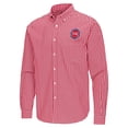 thumbnail image 2 of Men's Antigua Red Detroit Pistons Ellis Woven Tri-Blend Button-Down Shirt, 2 of 3