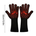 thumbnail image 3 of Guantes resistentes al calor para guantes de horno - Puntos antideslizantes de silicona, guantes protectores de cocina de puño largo para hornos, microondas, parrillas, manipulación de ollas calientes, 3 of 6