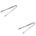 thumbnail image 1 of 8 pinzas para servir alimentos en miniatura de acero inoxidable de 15 cm, pinzas prácticas para cubitos de hielo, pinzas para pan, suministros para bar en casa (YH52-A, lijado), 1 of 6