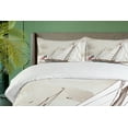 thumbnail image 4 of Ambesonne Vintage Duvet Cover Sets, Antique American Yacht, 2-King, Pale Grey Tan White, 4 of 7