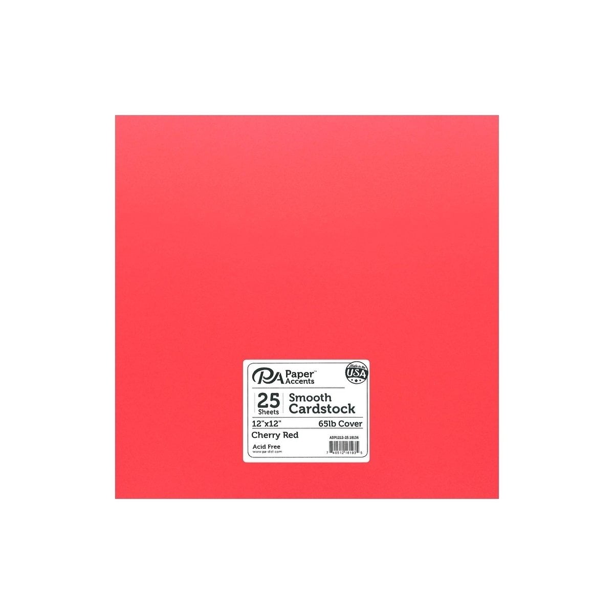 Paper Accents Cardstock 12"x 12" Smooth 65lb Cherry Red 25pcv
