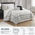 thumbnail image 6 of Lanco 7 Piece White Black Comforter Set, California King Size Clip & Microfiber Print Bedding Set, All Season Geometric Bedding, Matching Pillows , Shams , Bed Skirt, 6 of 7
