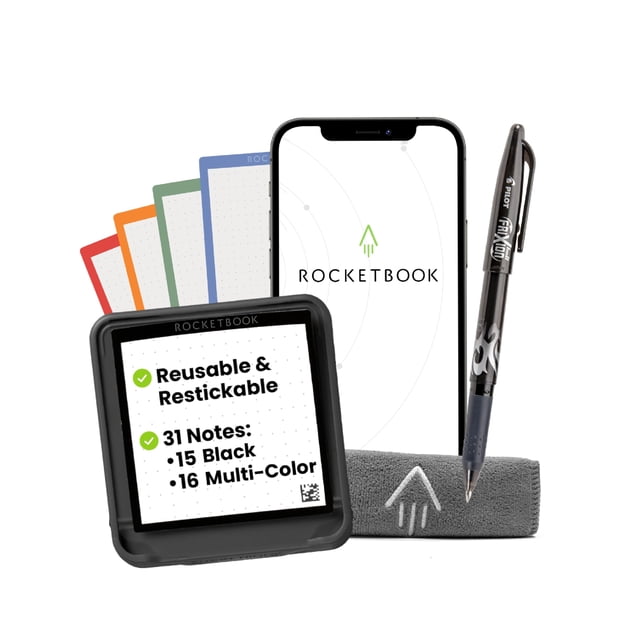 Rocketbook de notas adhesivas reutilizables, 7,5 x 7,5 cm, 31 hojas