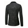 thumbnail image 4 of RYDCOT Sequin Blazer Sparkle Suit Disco Prom Dress Jacket Party Shiny Tuxedo Banquet Celebration Fashion One Button Sport Coat for Mens Adult Black, 4 of 7