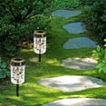 thumbnail image 4 of COEQINE Cross Solar Lights Outdoor for Pathway Lawn Cemetery Grave Decorative Cemetery Solar Candle Solar Votive Candles for Outside Home Solar Decorations, Lily Flower Leaf Cross, 4 of 7