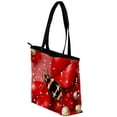 thumbnail image 3 of Seven Starred Ladybird Twill Canvas Leather Mix Handbag, Women's Sponge Jeanette Shoulder Bag, 30x10.5x39cm, 3 of 5