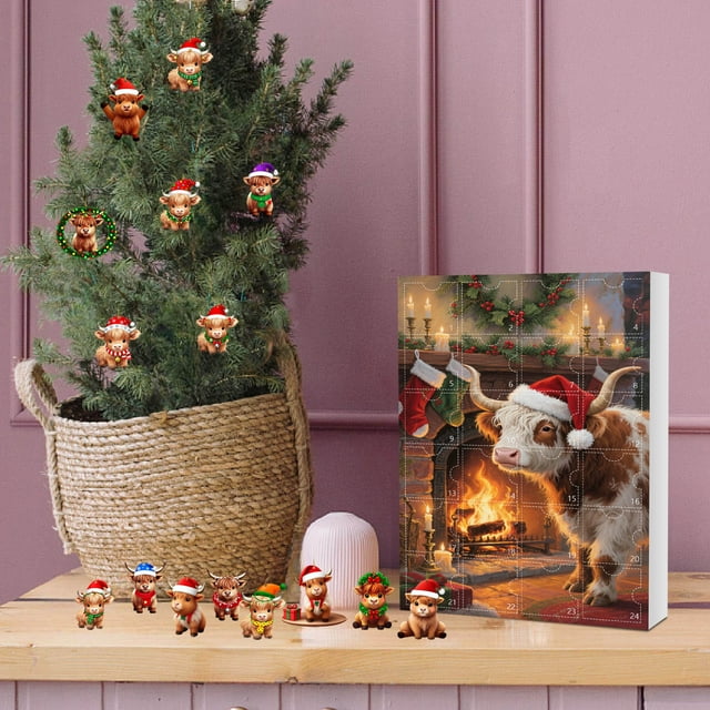 Ensembles de Compte à Rebours Décoration Maison Calendrier de l'Avent des Fêtes 2025 Collection Bétail Pièce Unique Commémorative