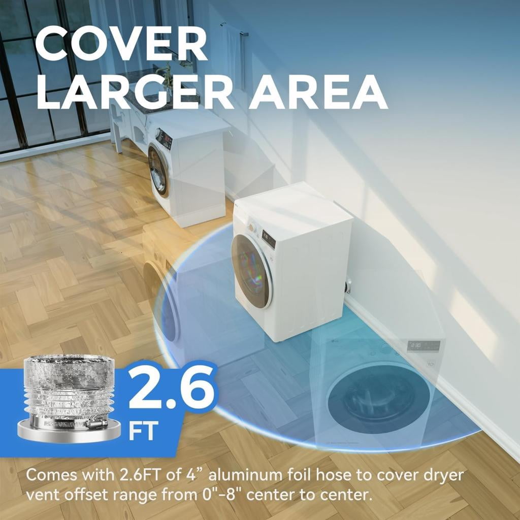 Quick Connect Magnetic Dryer Vents Adapters with 180 Degree Elbow Heat Resistant