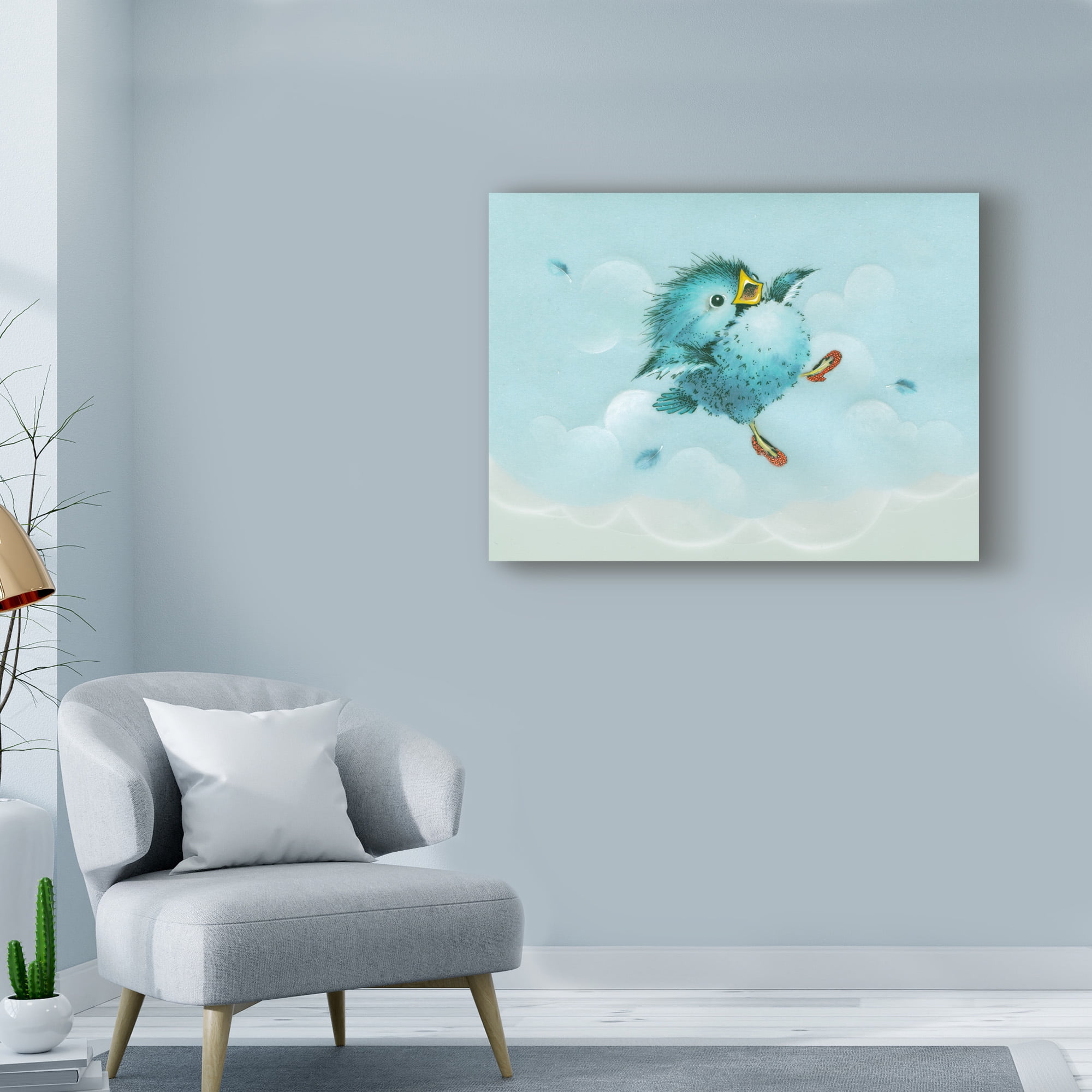 Trademark Fine Art 'Over The Rainbow Bird' Canvas Art by Peggy Harris