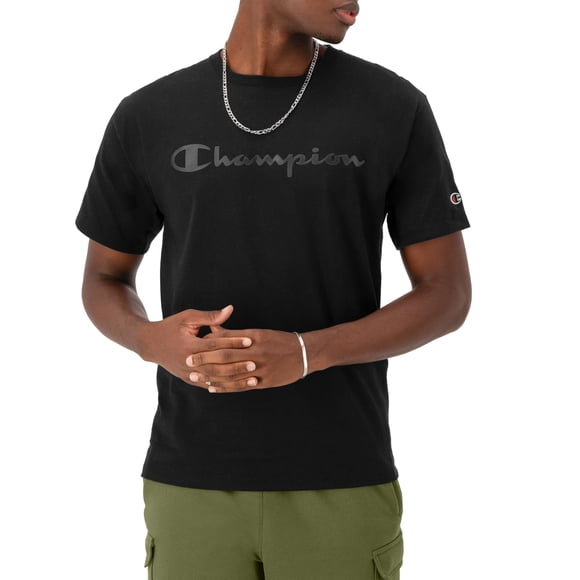 Camiseta Champion clásica gráfica para hombre, negra, talla M