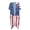 American Flag, variant on High Quality Fabrics Bathing Suit Cover Up for Vacation Casual Long Dogs