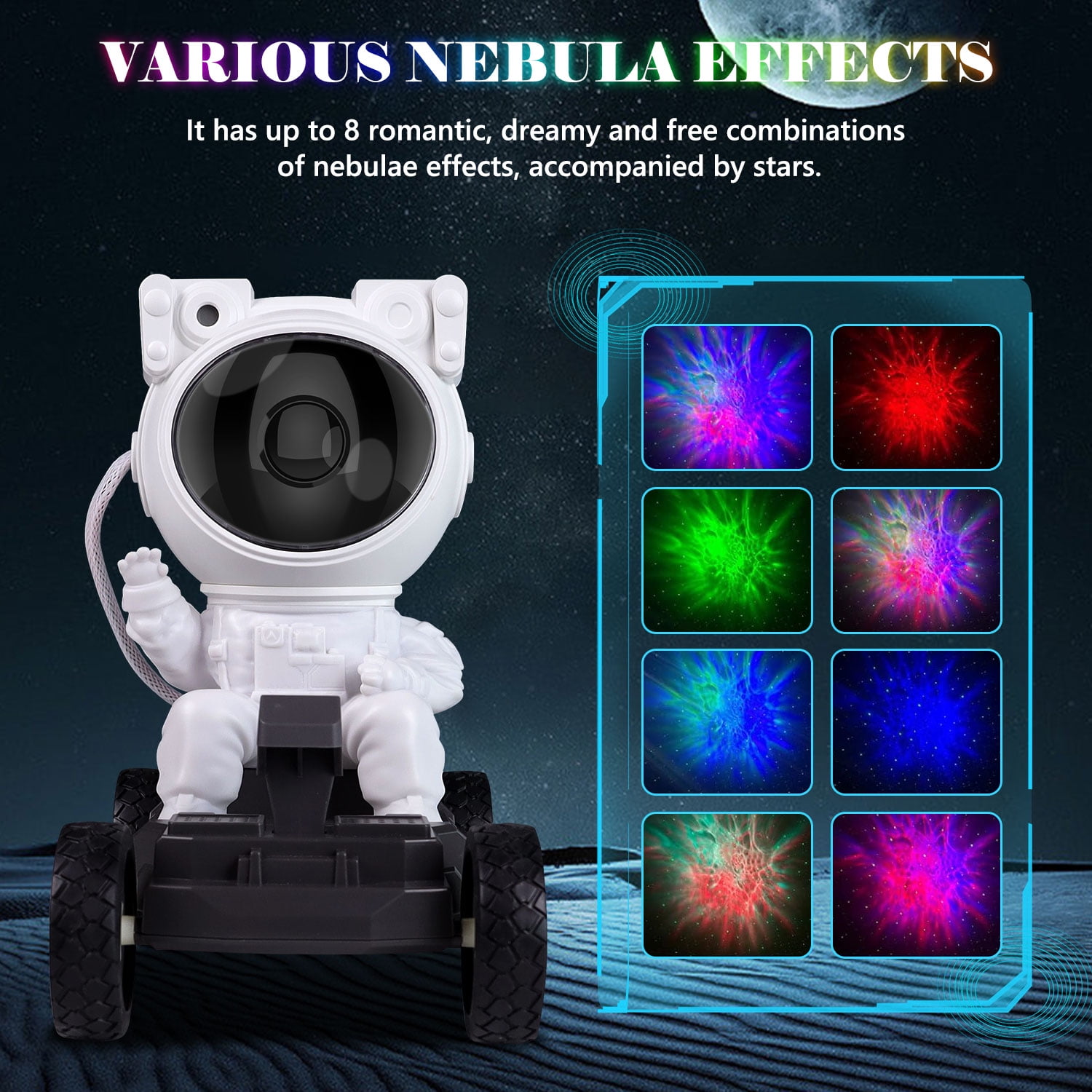 Astronaut Galaxy Projector, 8 HD Nebula Effects Night Light with Timer Remote Control Star Projector for Kids Room Decor