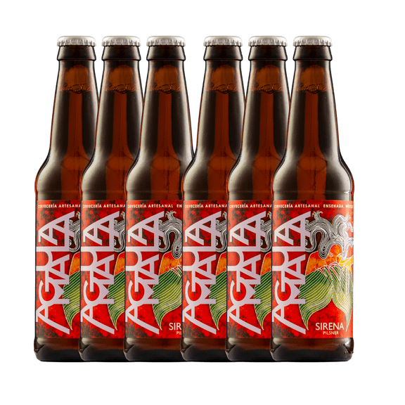Six Pack Cerveza Artesanal Agua Mala Sirena Pilsner 355 Ml Agua Mala Pilsner
