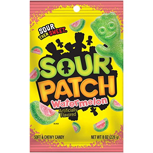 Sour Patch Soft & Chewy Candy, Watermelon, 8-Ounce Bag ...
