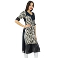 thumbnail image 3 of Bimba Tunique Longue pour Femmes Kurti Droite Noire Kurta Imprimée de Designer Indienne Tenue Décontractée Formelle, 3 of 9
