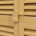 thumbnail image 2 of 5' x 3' Wooden Outdoor Storage Cabinet, Garden Sheds & Outdoor Storage with Asphalt Roof & 2 Large Wood Doors with Lock, Yellow, 2 of 8