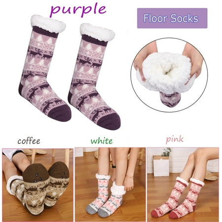 

DODOING 1pair Christmas Socks Women Slipper Socks for Women Fuzzy Thermal Socks Bed Sherpa Slipper Socks Fleece Christmas Socks Stocking Fleece Lined Socks