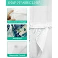 thumbnail image 3 of No Hook Shower Curtains with Snap in Liner, Blue Teal Coastal Waterproof Fabric Shower Curtain, Sea Turtle Summer Beach Starfish Double Layers & See-Through Top Window Bathroom Curtains 54''x78'', 3 of 6