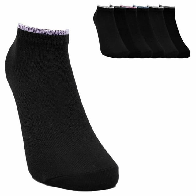 Tin Corto Fruit Of The Loom para Mujer, C8299 Negro Sin Felpa Unitalla Paquete con 7 Pares