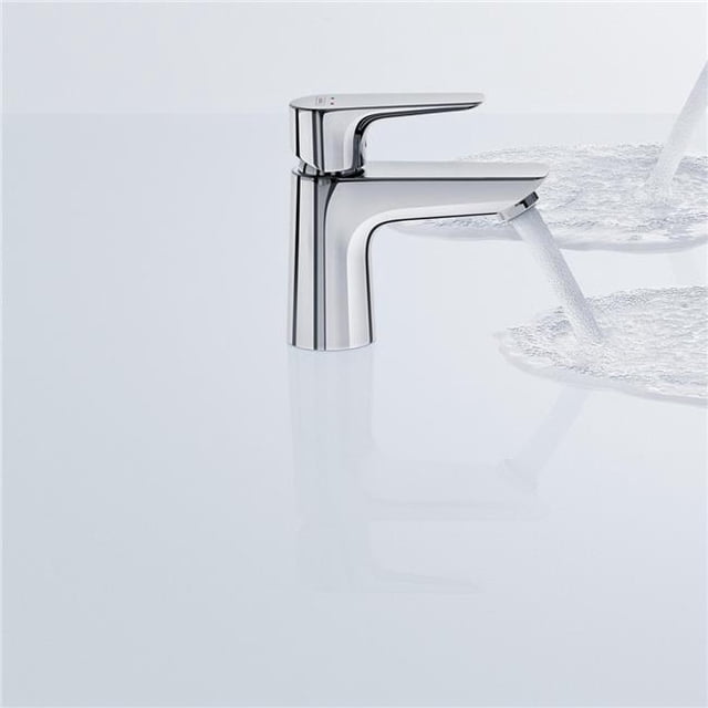 Hansgrohe 71702001 Talis E Basin Mixer 80 without Pop Up Waste Set, Chrome