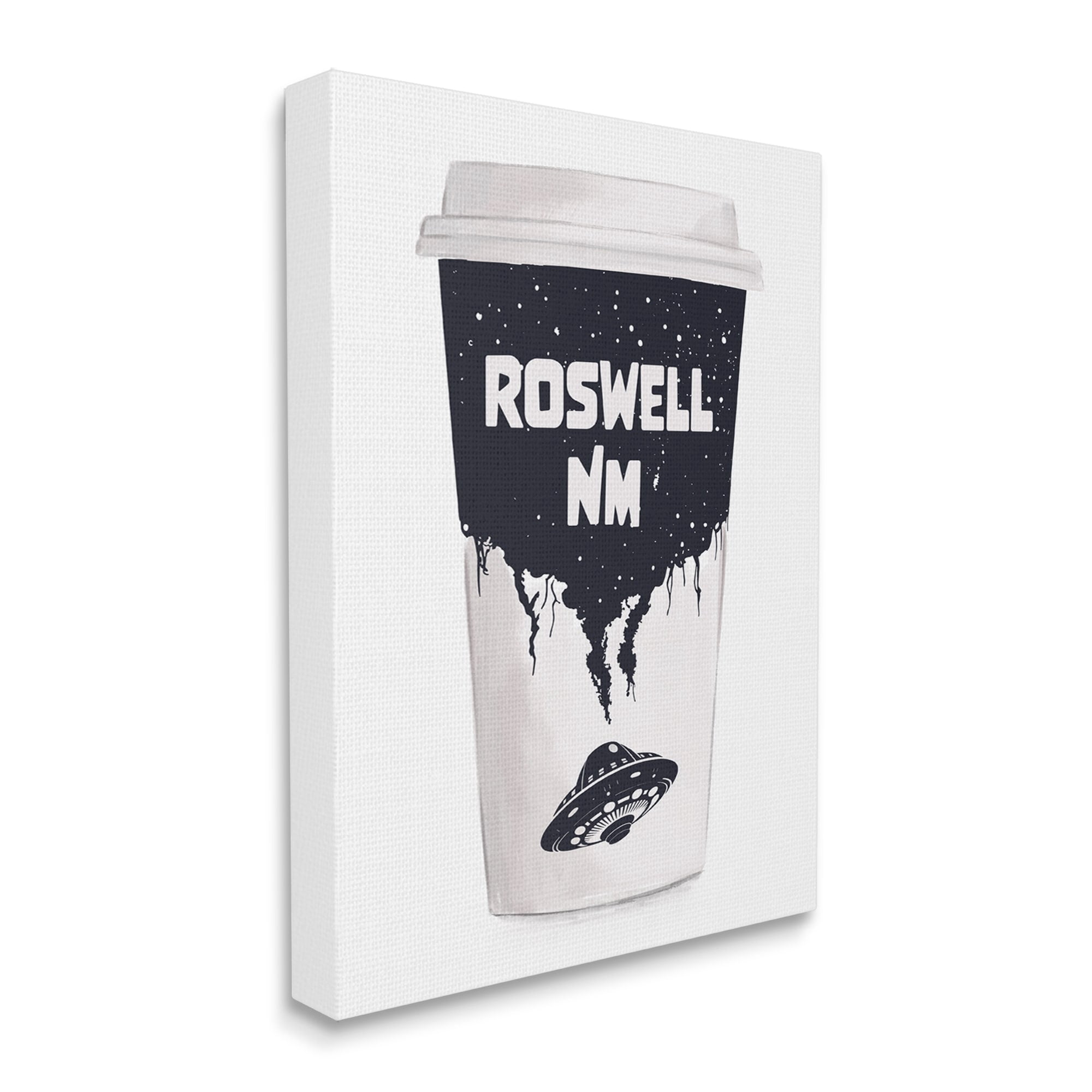 Stupell Industries Roswell NM UFO Coffee Cup Travel & Places Painting Gallery Wrapped Canvas Print Wall Art