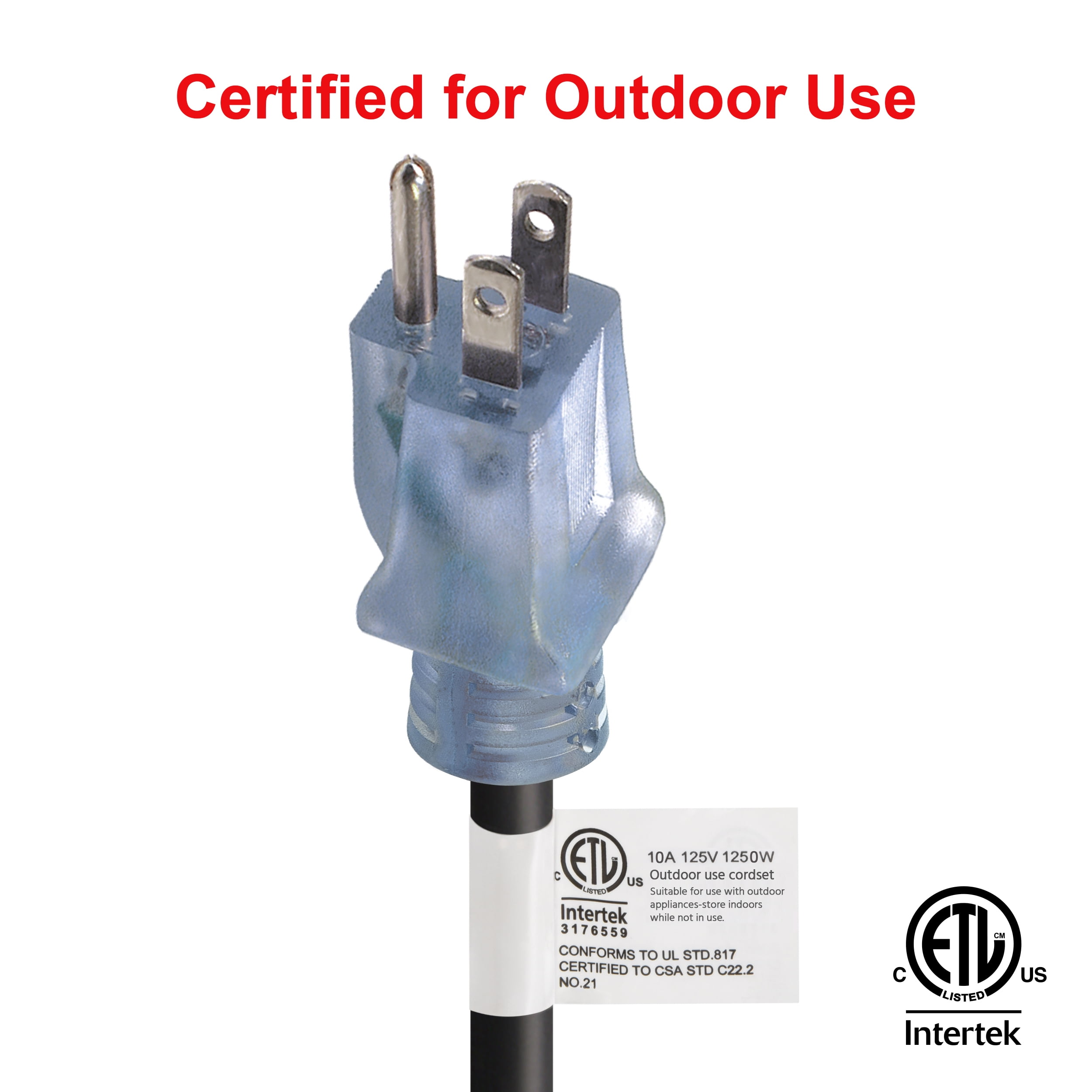 Clear Power 16/3 SJTW 80 ft Outdoor Extension Cord with Lighted Locking Connector, Ideal for Yard Equipment and Light Duty Power Tools CP10128