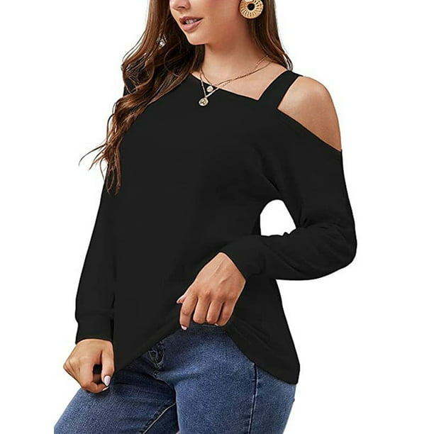 Pull manches longues noir femme