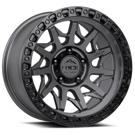 Lock Off-Road Lunatic Matte Grey with Matte Black Ring 9-20