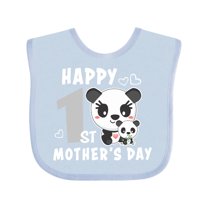 Inktastic Happy First Mothers Day with Panda Bears Boys or Girls Baby Bib