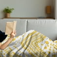 thumbnail image 3 of Yellow Chevron Soft Flannel Fleece Throw Blanket, Hand Drawn Aztec Pattern Motif with Dashed Lines, Cozy Plush for Indoor and Outdoor Use, 50" x 60", Mustard White, by Ambesonne, 3 of 5