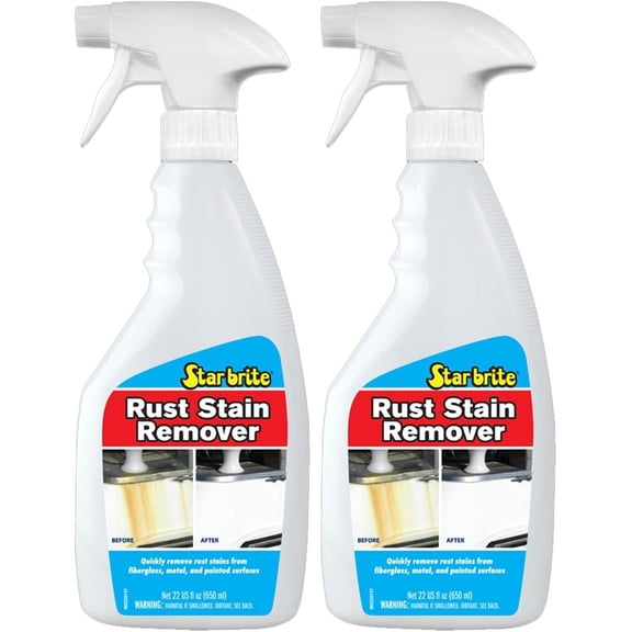 StarBrite Rust Stain Remover Spray 22 Oz - Instantly Dissolve Corrosion Stains on Fiberglass, Vinyl, Fabric, Metal & Painted Surfaces - Also Removes Sprinkler Stains - 2 Pack 089222