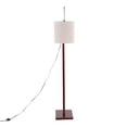 thumbnail image 6 of Arturo Contemporary Floor Lamp in Walnut Wood and Satin Nickel with Grey Fabric Shade by LumiSource, 6 of 7