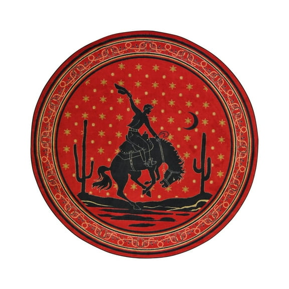 Midnight Bronco 7'7" Round Area Rug In Color Multi