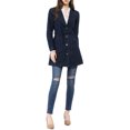 thumbnail image 3 of MODA NOVA Juniors Notched Lapel Long Sleeves Button Belted Long Denim Jacket, 3 of 7