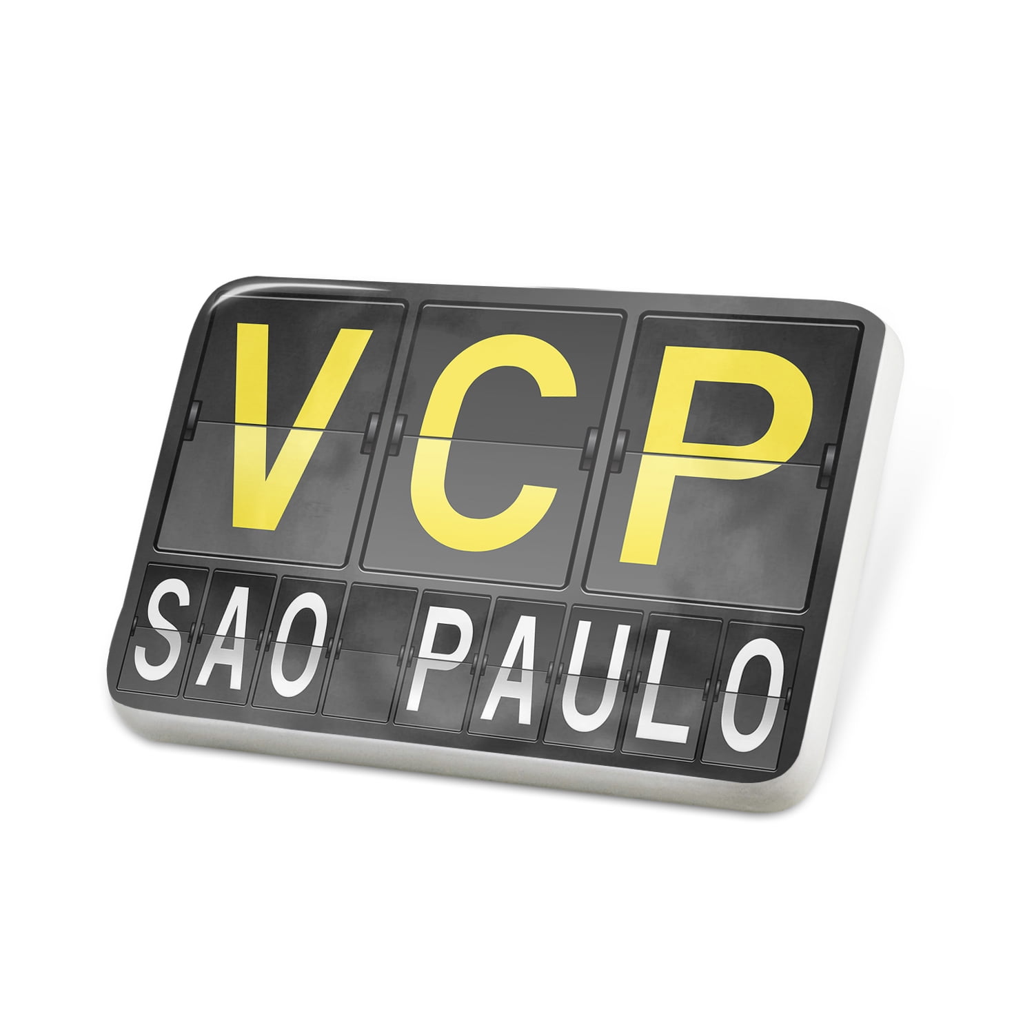 Porcelein Pin VCP Airport Code for Sao Paulo Lapel Badge NEONBLOND
