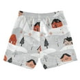 thumbnail image 7 of FORMRS Boys Swim Trunks Quick Dry Mesh Liner Boardshorts Sizes XS-XL, Cartoon Red Houses, 7 of 7