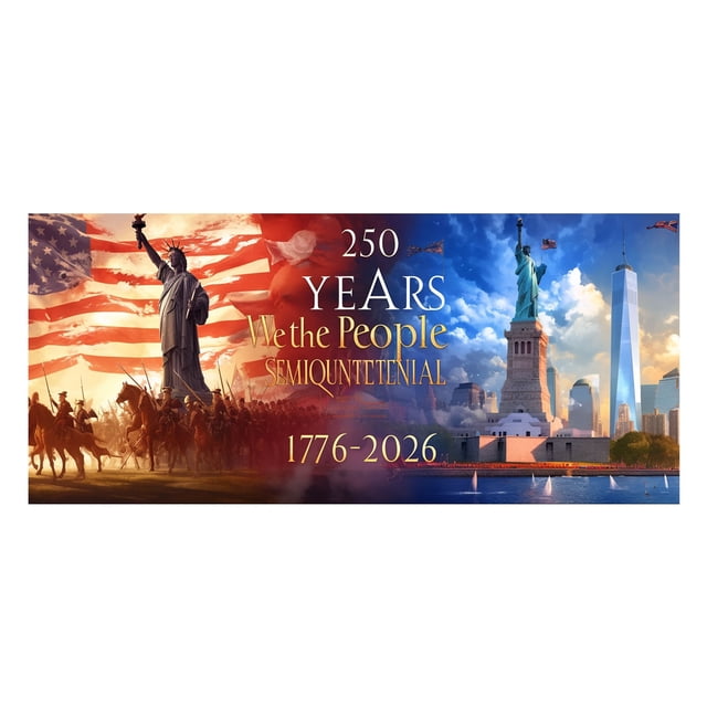 Themed Anniversary Celebration Banner Patriotic Design Polyester for Festive Party National Holiday