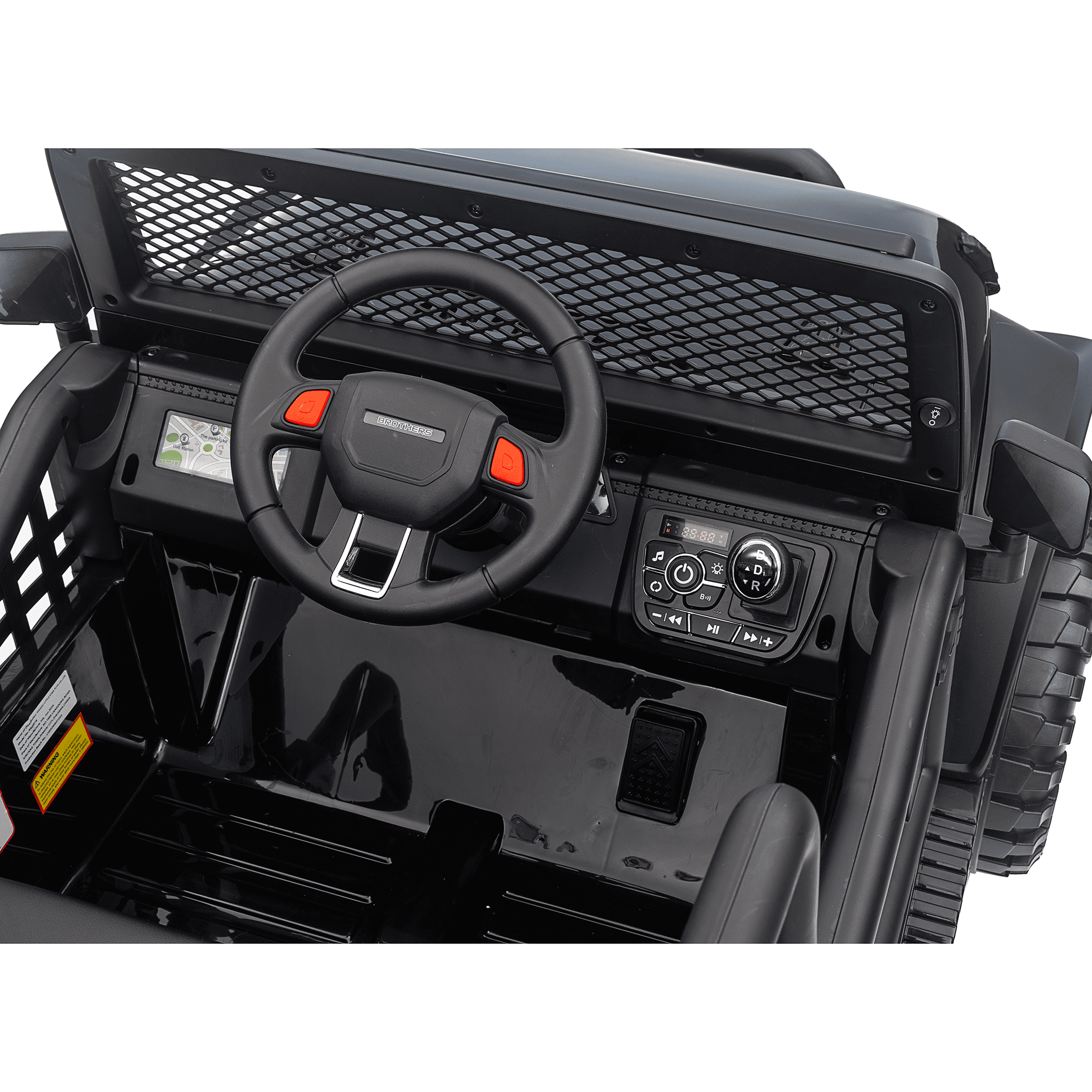 Jorfly 24V Powered Ride on Cars ,4WD Extra large Real 2 Seat Ride on Toys with Remote Control, LED Light, MP3 Player, Electric Vehicles Ride on Truck,Ultimate Electric Adventure Vehicle(Black)