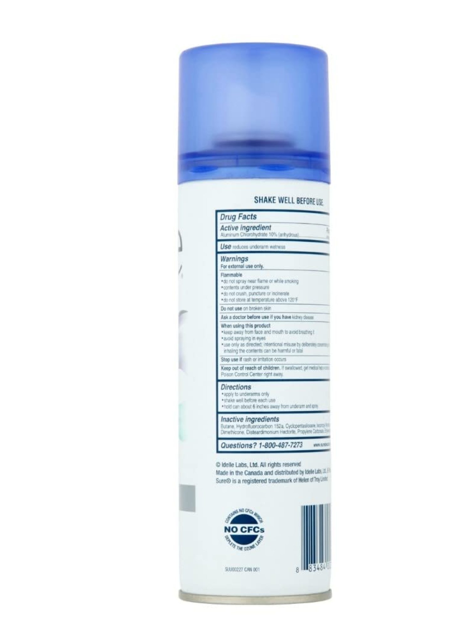 Sure Anti-Perspirant & Deodorant Aerosol Spray Unscented, 6 oz (Pack of 6)