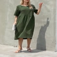 thumbnail image 3 of Femmes Occasionnels Lâches à Manches Courtes Robe d'Été Plage Swing T-Shirt Robes de Soleil, 3 of 5