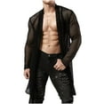 thumbnail image 5 of BSDJILFG Mens Cardigans Cute Mesh Sheer Crochet Fishnet Long Sleeve Loose Fit Shirts Nightwear Sleepwear Christmas Clothes, 5 of 6