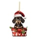 thumbnail image 5 of Pendiente de perro dachshund, adorno de Navidad para coche, ornamiento colgante para árbol de Navidad, metal, decoración de interiores, para dormitorio, dachshund Christmas ornament, coche, 5 of 9