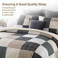 thumbnail image 4 of SahSahCasa Quilt King Size, King Quilt Set, 100% Cotton King Quilt Bedding Set Bedspreads, Patchwork Farmhouse Quilt, Plaid Lightweight Rustic Quilts Bedspread for King Bed, Beige, All Season, 4 of 15