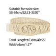 thumbnail image 3 of Cinturones de cintura delgados para mujeres Inspire Chic, cinturones trenzados bohemios para vestido, hebilla de metal 22.83-33.07" Beige, 3 of 4