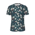 thumbnail image 5 of Wukai Vintage Floral Print Men's Short-Sleeved Mesh T-Shirt,Quick-Dry Short Sleeve Workout T-Shirt-Large, 5 of 8