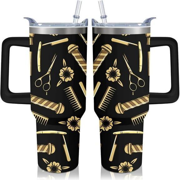 40oz Hair Stylist Gifts Hairstylist Tumbler with Handle for Female Women, Stainless Steel Insulated Cup, Coffee Mug Water Bottle for Hairdresser Cosmetology Salon Owner Beautician