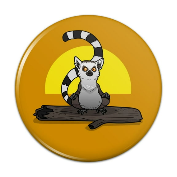Ring-Tailed Lemur on Log Pinback Button Pin