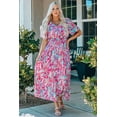 thumbnail image 1 of Women's Wrap V Neck Floral Maxi Dress, 1 of 17