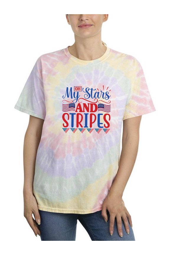 Oh My Stars And Stripes Tie Dye Spiral Women -Image by Shutterstock, Female Medium